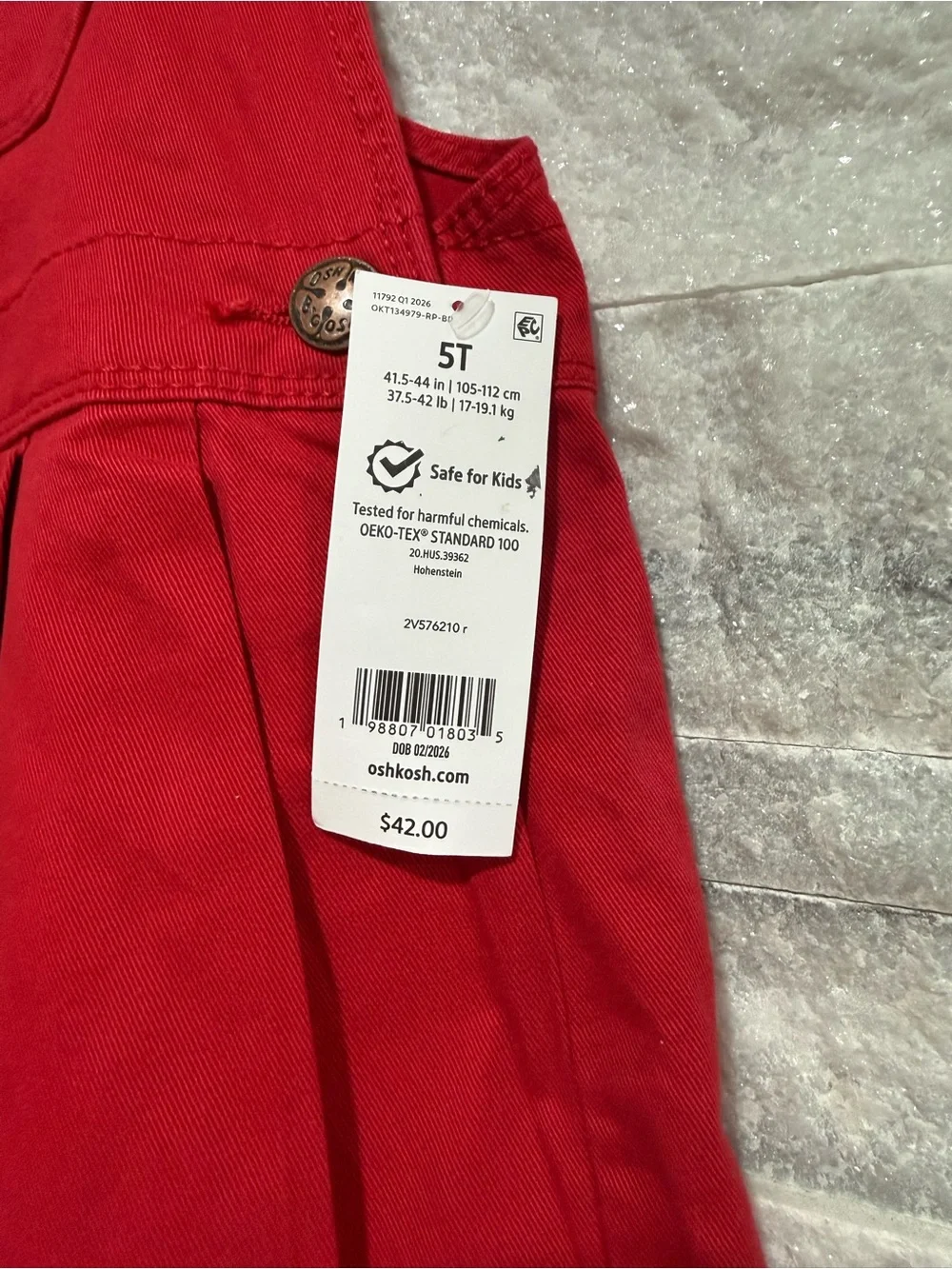 OshKosh B'gosh Bright Red Pinafore Dress